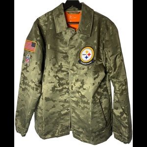 💯🏈 🛍 Nike Olive 2021 Salute To Service NFL Steelers jacket